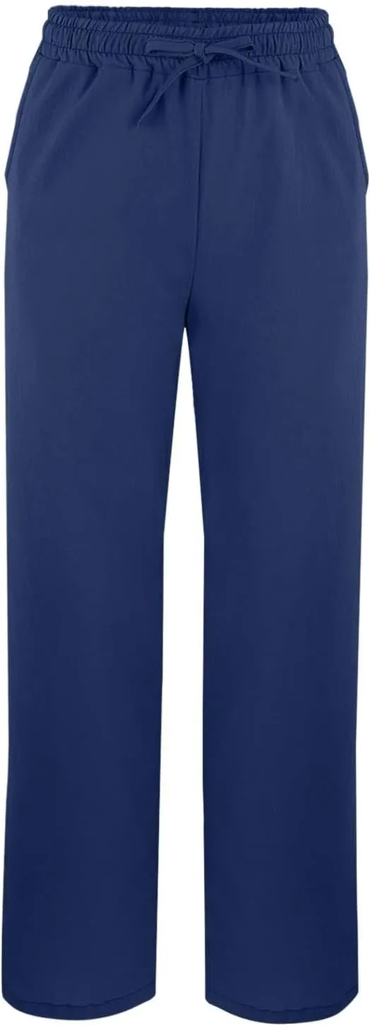 Striped Linen Pants for Women Cropped Trim Elastic Waist Capris Lightweight Summer Beach Trousers with Pockets