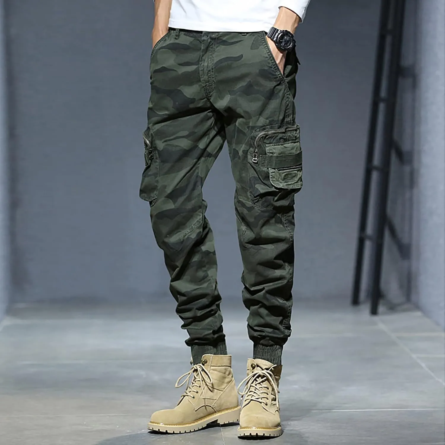 Sweatpant for Men with Pockets Cargo Pocket Fleece Sweatpants Men's Casual Cargo Sweatpants with Pockets Long Openleg