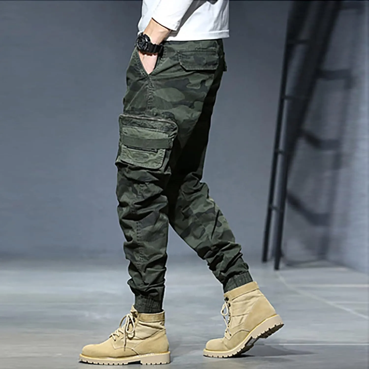 Sweatpant for Men with Pockets Cargo Pocket Fleece Sweatpants Men's Casual Cargo Sweatpants with Pockets Long Openleg