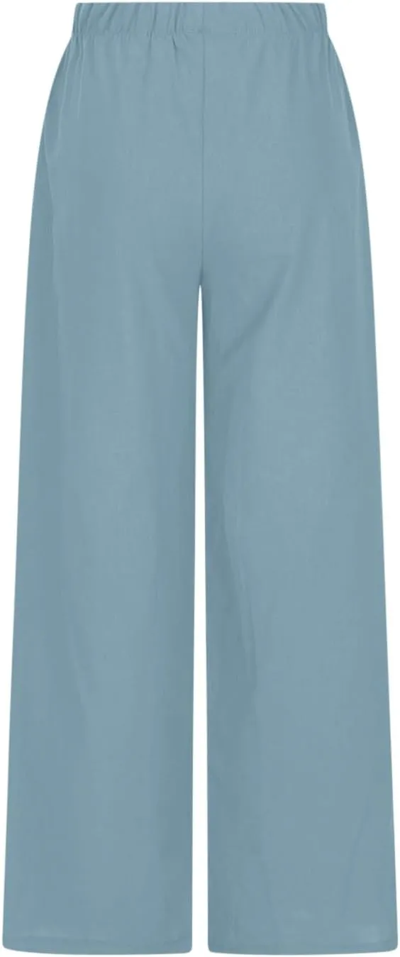 TARIENDY Womens Palazzo Pants Drawstring Elastic Waist Casual Wide Leg Trousers High Waisted Beach Pants with Pockets 2025