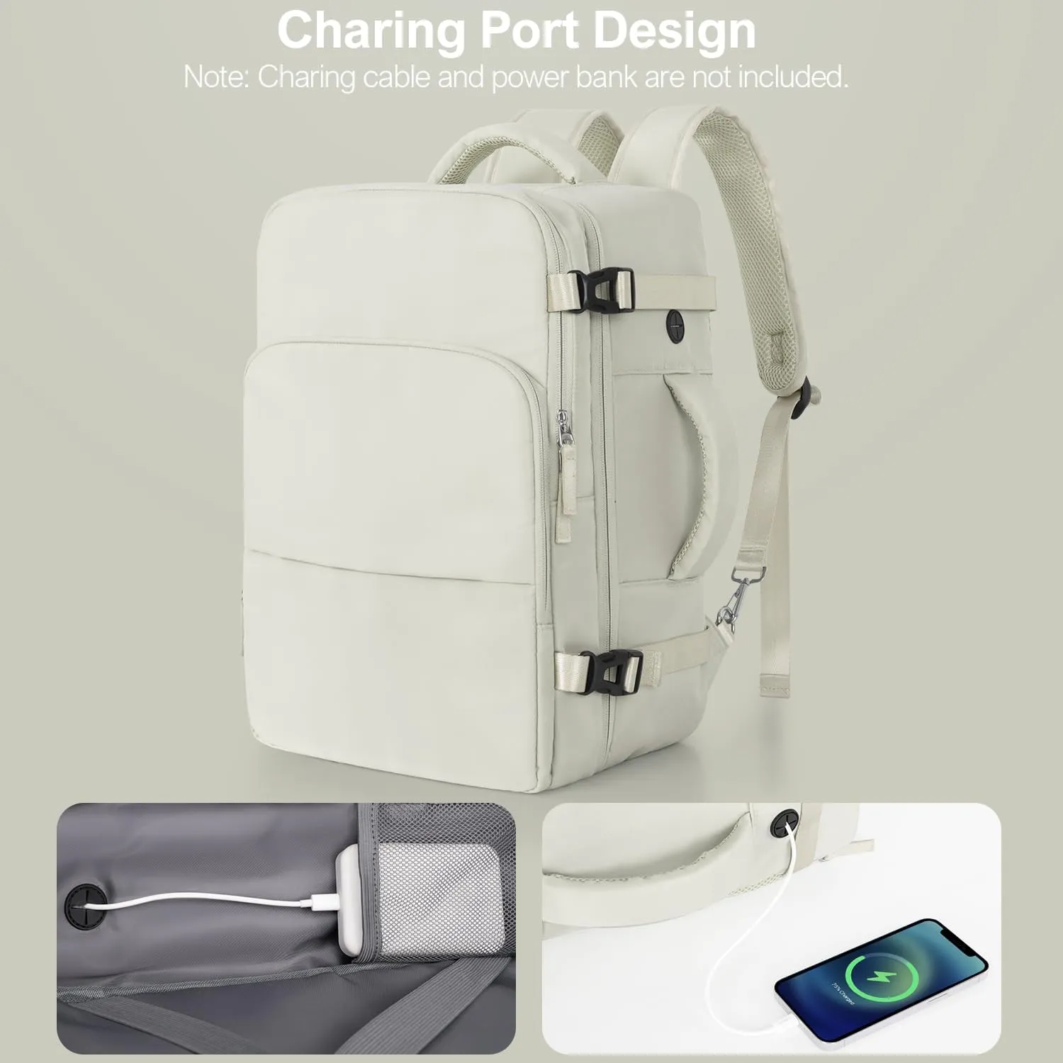 Travel Backpack for Women, Carry On Backpack Flight Approved, Personal Item Travel Bag with USB Charging Port, Casual Daypack College Bag Suitcase Backpack for Weekend, Fit 16 Inch Laptop