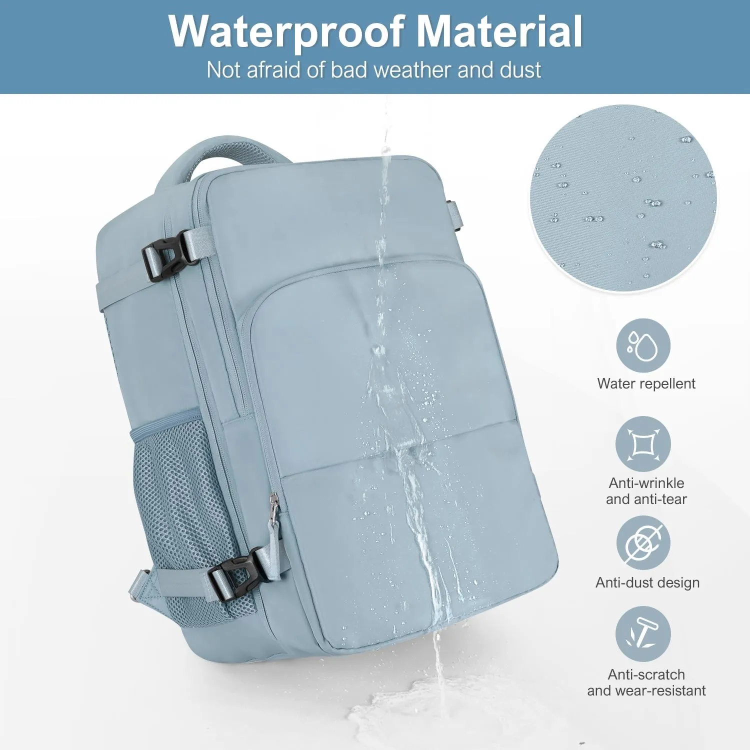 Travel laptop Backpack for Women, Personal Item Size Flight Approved, 16 Inch Laptop Bag with Multi-Pockets, College Computer Bag, Waterproof Carry On Backpack Casual Daypack Backpack