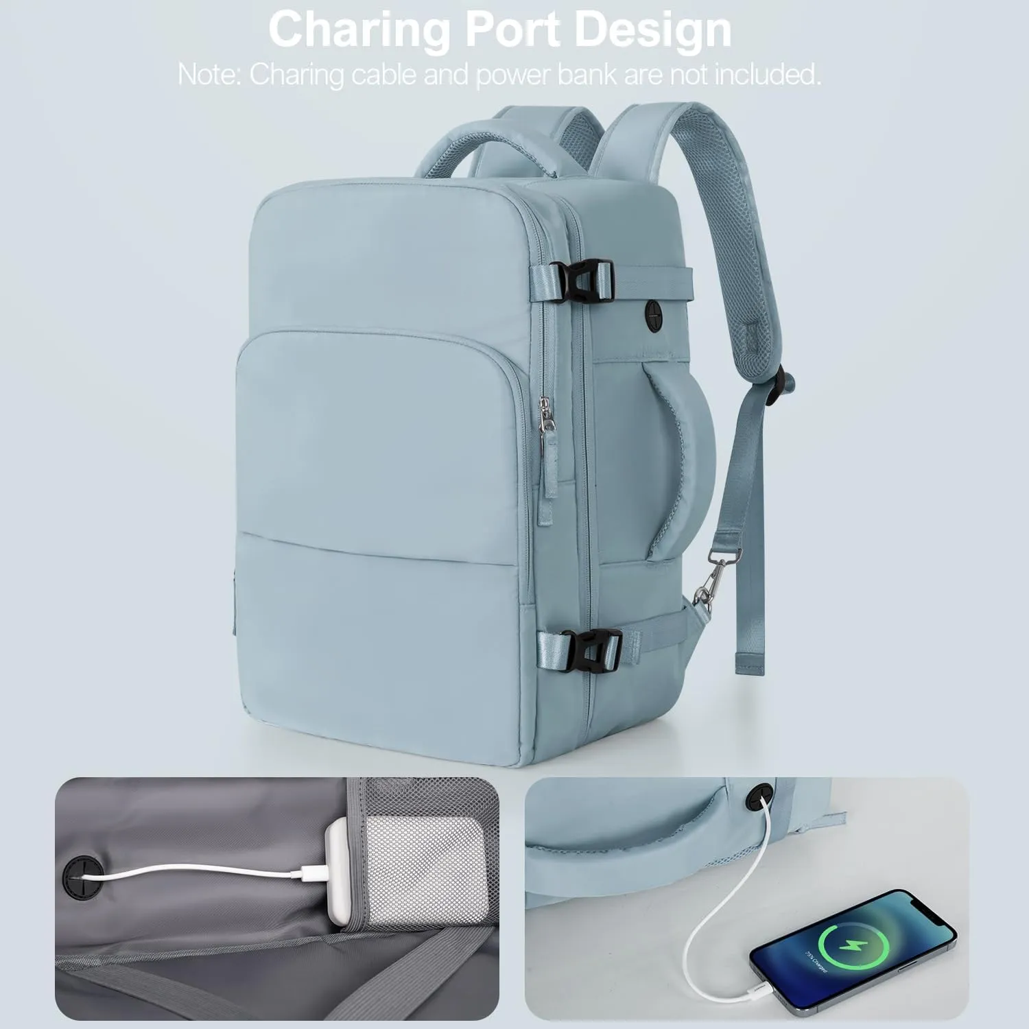 Travel laptop Backpack for Women, Personal Item Size Flight Approved, 16 Inch Laptop Bag with Multi-Pockets, College Computer Bag, Waterproof Carry On Backpack Casual Daypack Backpack