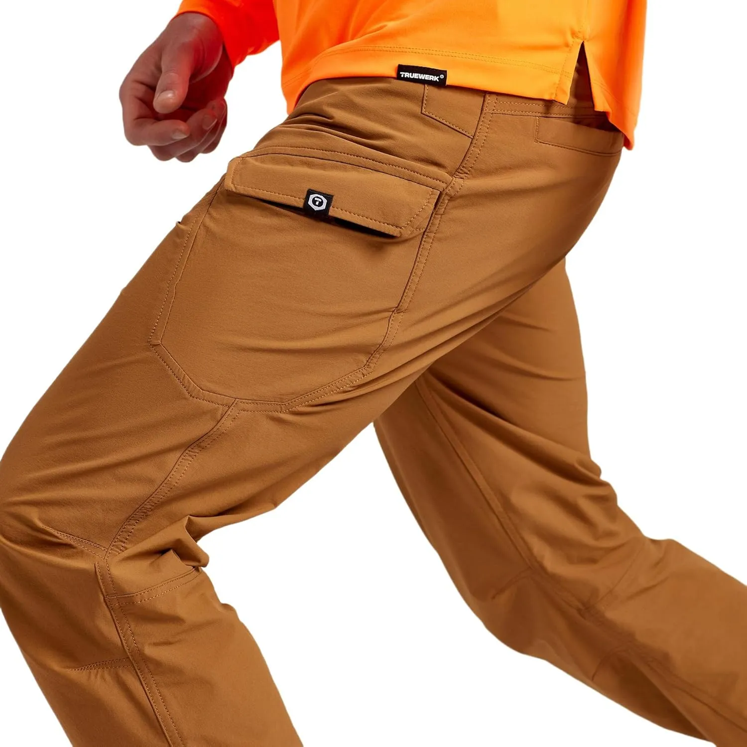 TRUEWERK Mens Work Pants - T1 WerkPants Relaxed Fit, Lightweight, Moisture Wicking, Tactical Cargo Pants with 4-Way Stretch