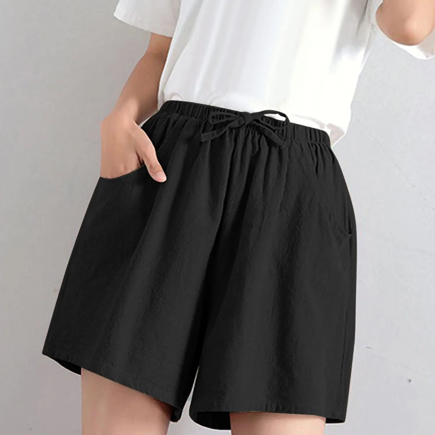 tuduoms Linen Bootcut Lounge Pants for Summer Business Casual Comfy Loose Work Trousers Women High Waist Wide Leg Yoga Pants