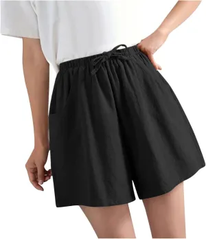 tuduoms Linen Bootcut Lounge Pants for Summer Business Casual Comfy Loose Work Trousers Women High Waist Wide Leg Yoga Pants