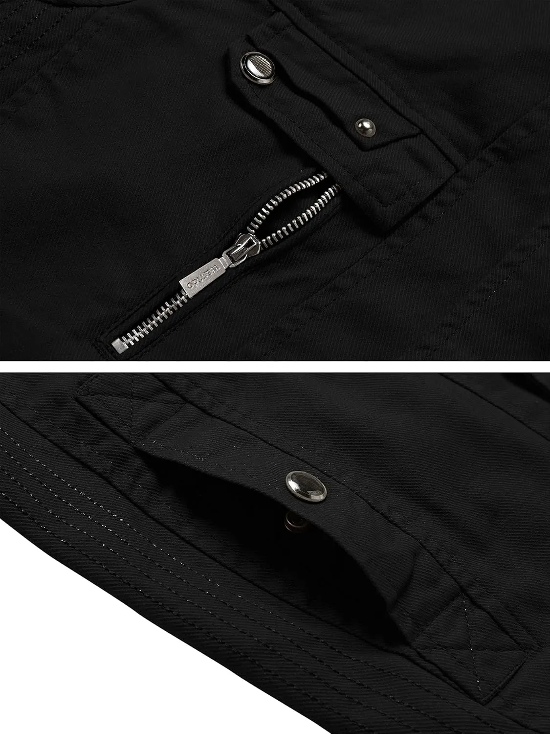 wantdo Men's Cotton Lightweight Jacket Military Jacket Casual Field Coat Windbreaker