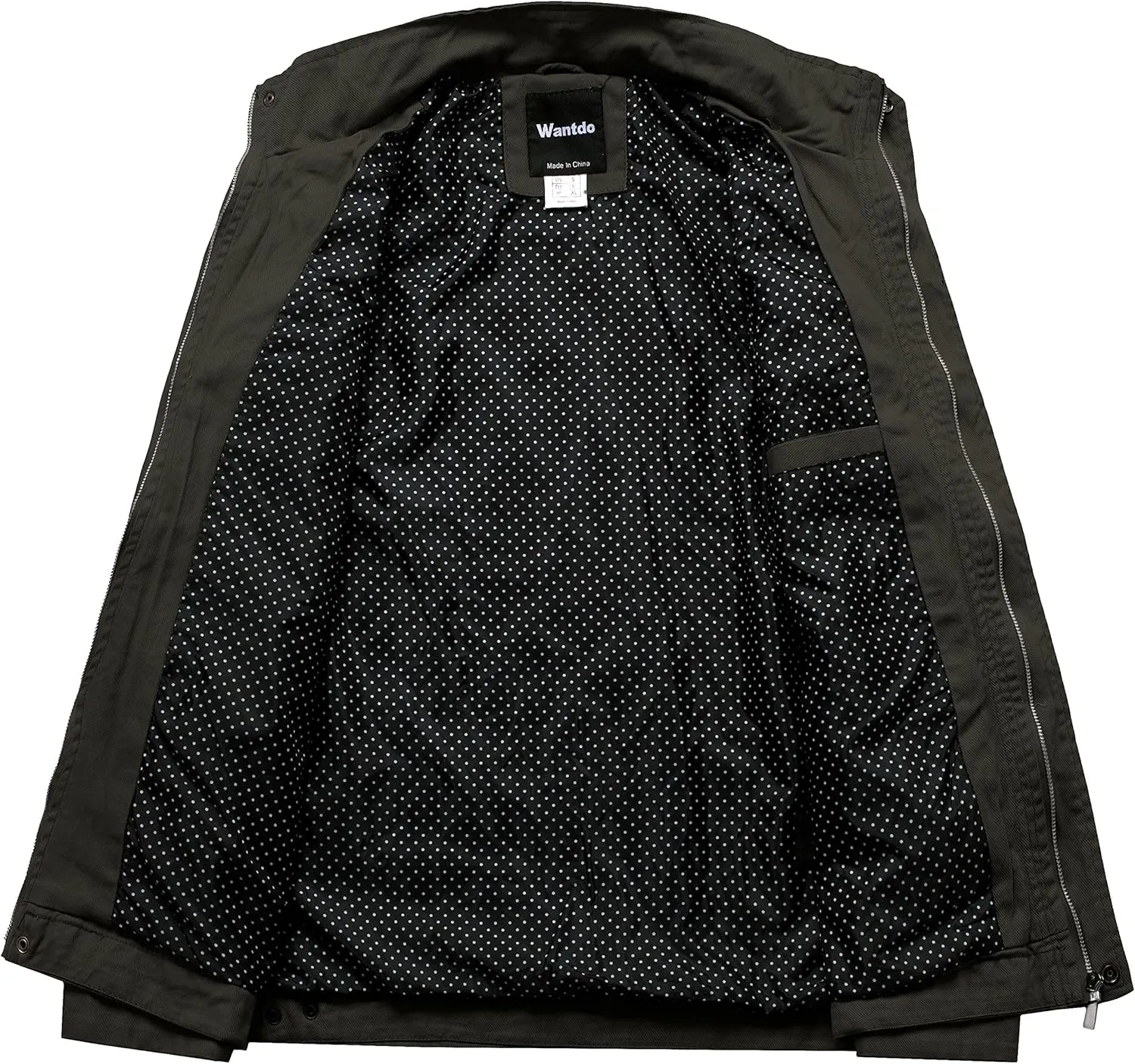 wantdo Men's Cotton Lightweight Jacket Military Jacket Casual Field Coat Windbreaker