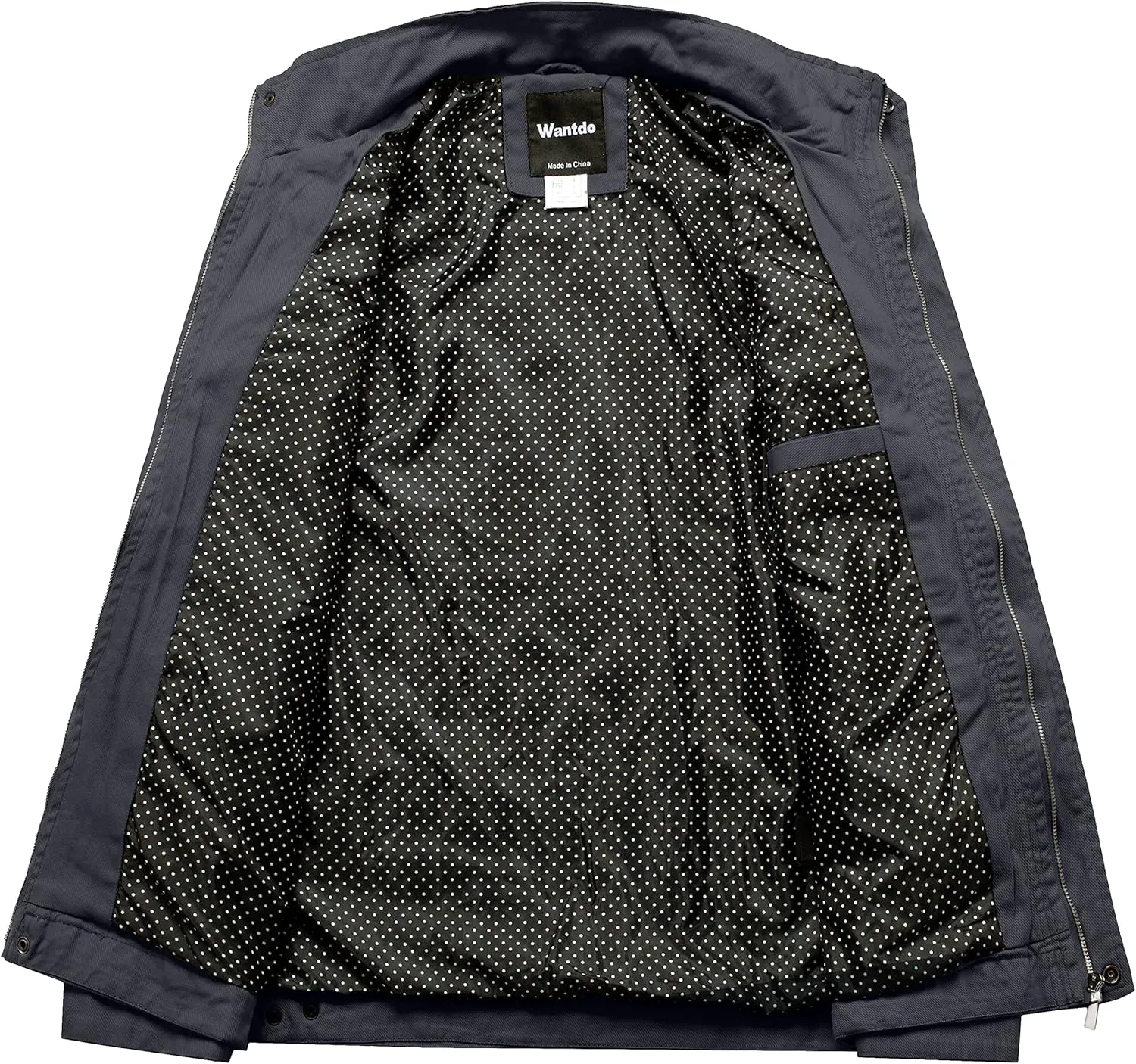 wantdo Men's Cotton Lightweight Jacket Military Jacket Casual Field Coat Windbreaker