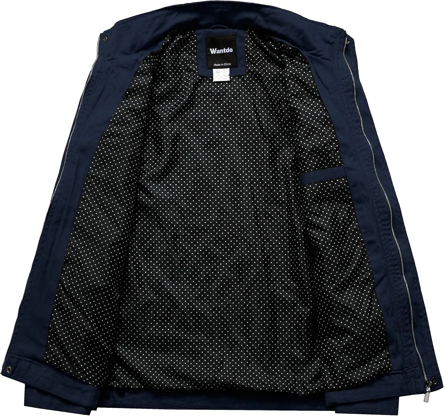 wantdo Men's Cotton Lightweight Jacket Military Jacket Casual Field Coat Windbreaker