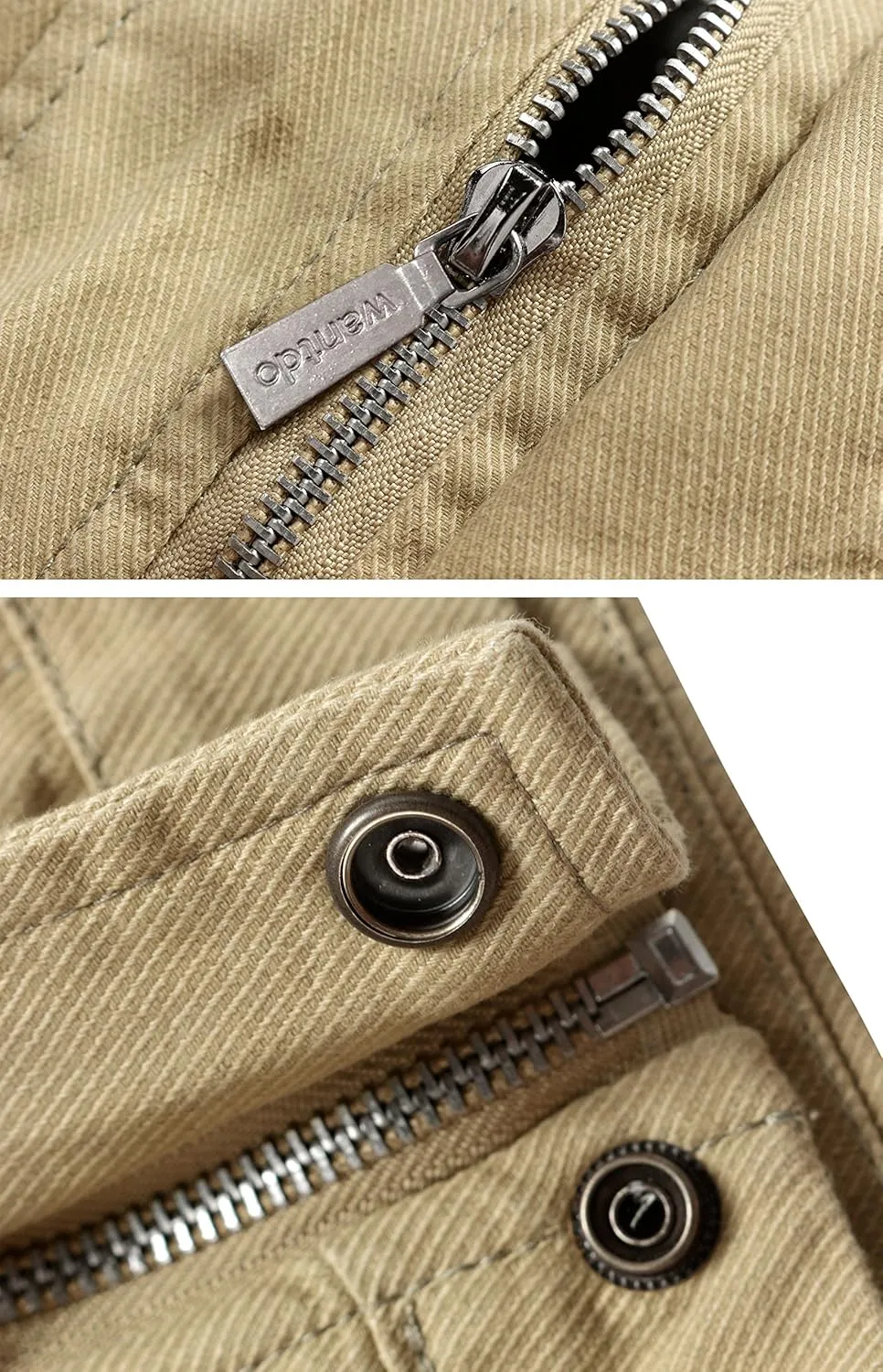 wantdo Men's Cotton Lightweight Jacket Military Jacket Casual Field Coat Windbreaker