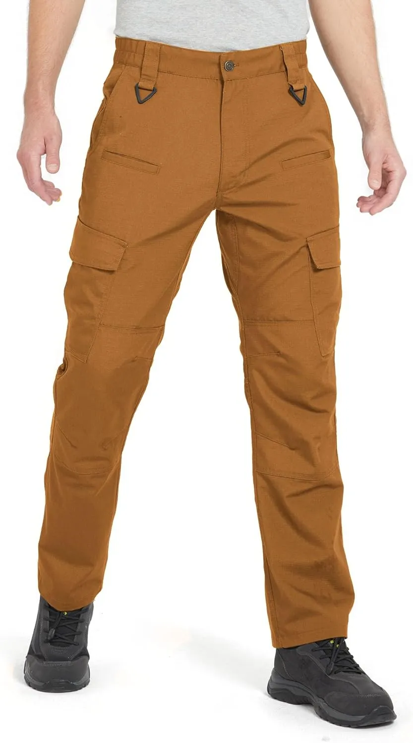 wantdo Men's Work Pants Stretch Flex Utility Cargo Tactical Pants for Men Lightweight Outdoor Hiking Pants