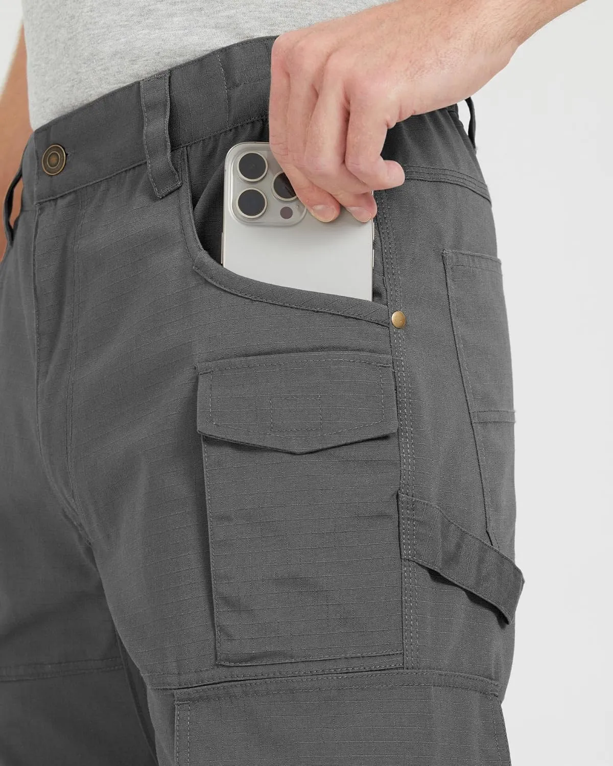 wantdo Men's Work Pants Stretch Flex Utility Cargo Tactical Pants for Men Lightweight Outdoor Hiking Pants