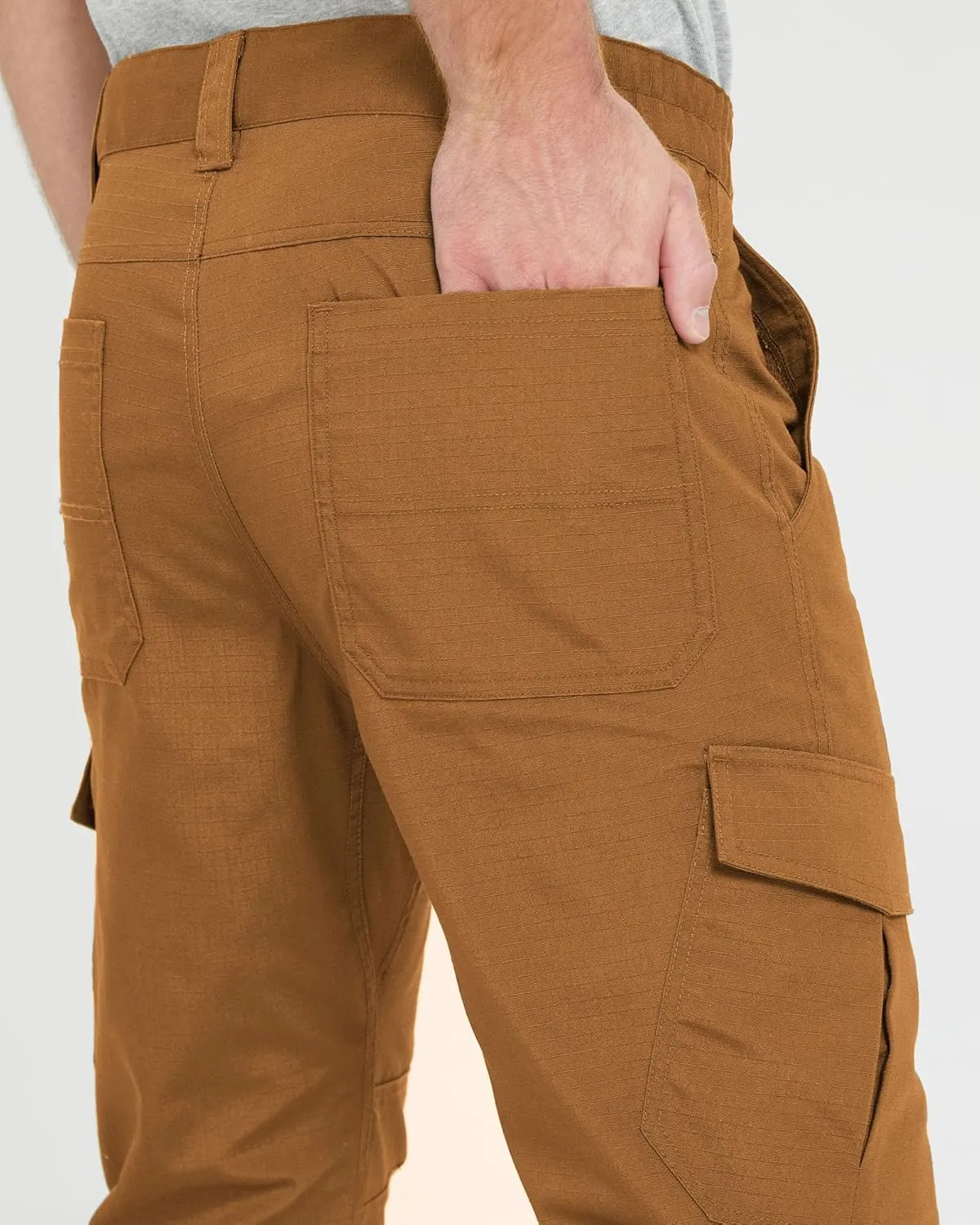 wantdo Men's Work Pants Stretch Flex Utility Cargo Tactical Pants for Men Lightweight Outdoor Hiking Pants