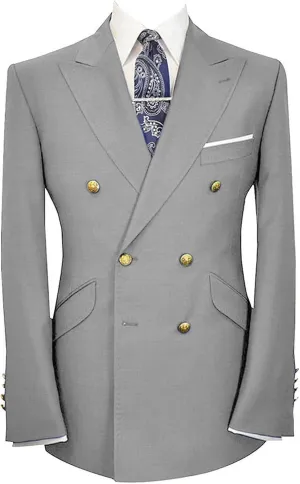 Wemaliyzd Men's Sport Coat Classic Fit Peak Lapel Double Breasted Suit Blazer