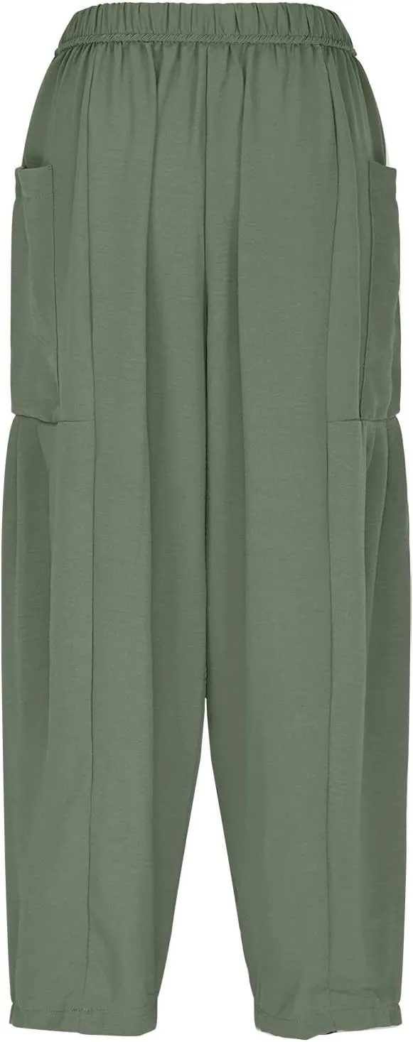 Wide Leg Cotton Linen Pants for Women Summer Trendy Beach Palazzo Lounge Trousers Plus Size Casual Pants