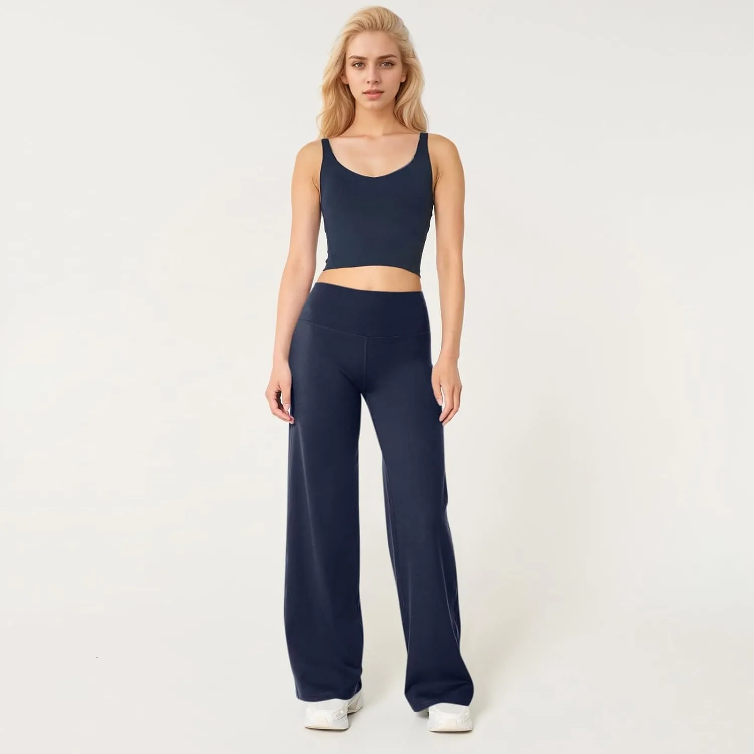 Wide Leg Yoga Pants for Woman Stretch High Waist Workout Palazzo Pants Comfy Loose Lounge Casual Trousers with Pocket