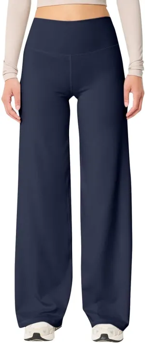 Wide Leg Yoga Pants for Woman Stretch High Waist Workout Palazzo Pants Comfy Loose Lounge Casual Trousers with Pocket