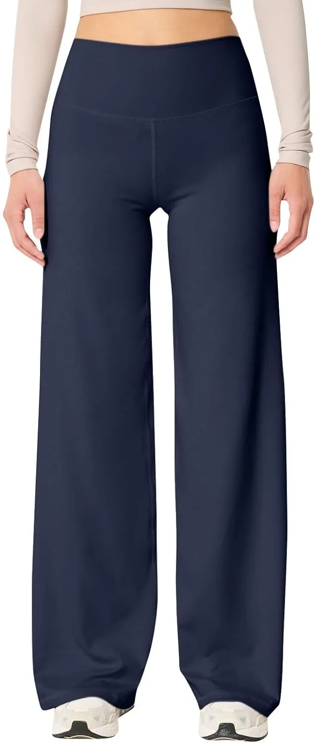 Wide Leg Yoga Pants for Woman Stretch High Waist Workout Palazzo Pants Comfy Loose Lounge Casual Trousers with Pocket