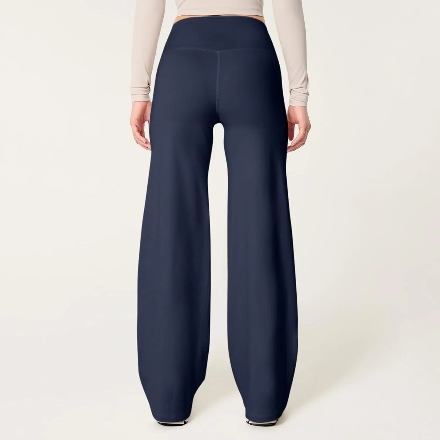 Wide Leg Yoga Pants for Woman Stretch High Waist Workout Palazzo Pants Comfy Loose Lounge Casual Trousers with Pocket