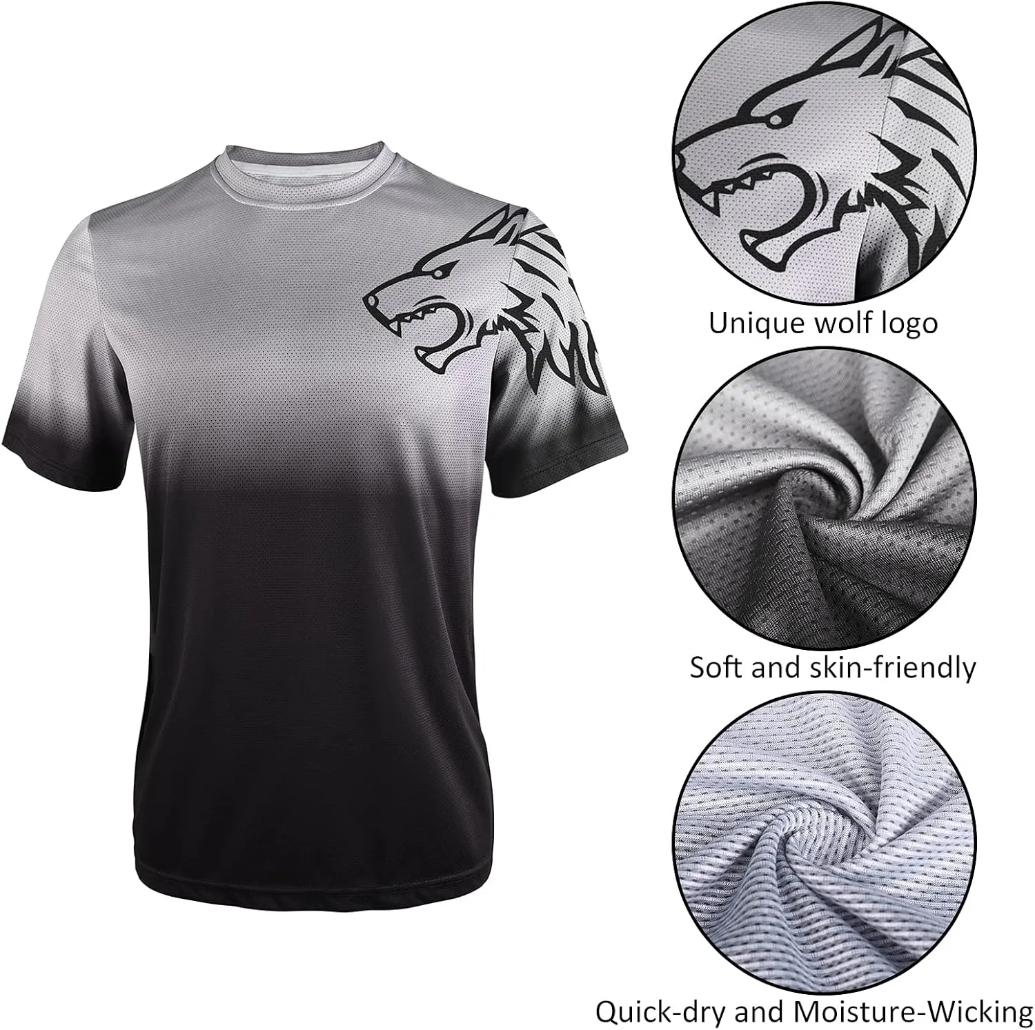 Wisdom Leaves Mens Mountain Bike Jersey Short Sleeve MTB Shirts Moisture-Wicking and Quick-Dry