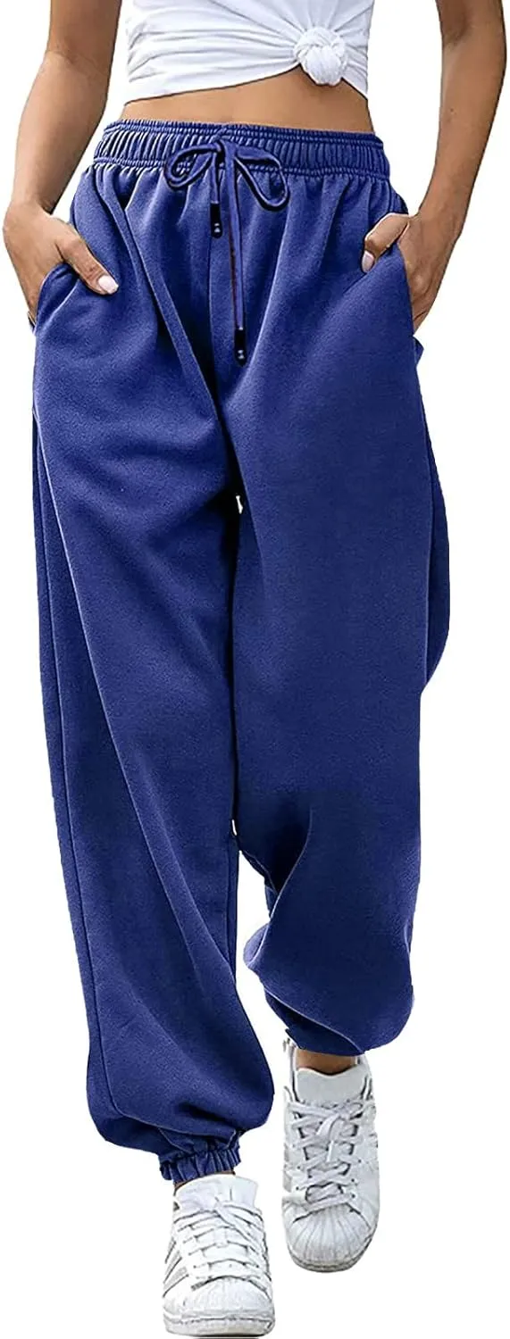 Women Cotton Linen Summer Casual Loose Palazzo Lounge Pants Elastic Waisted Ankle Length Slim Fit Pants Trendy