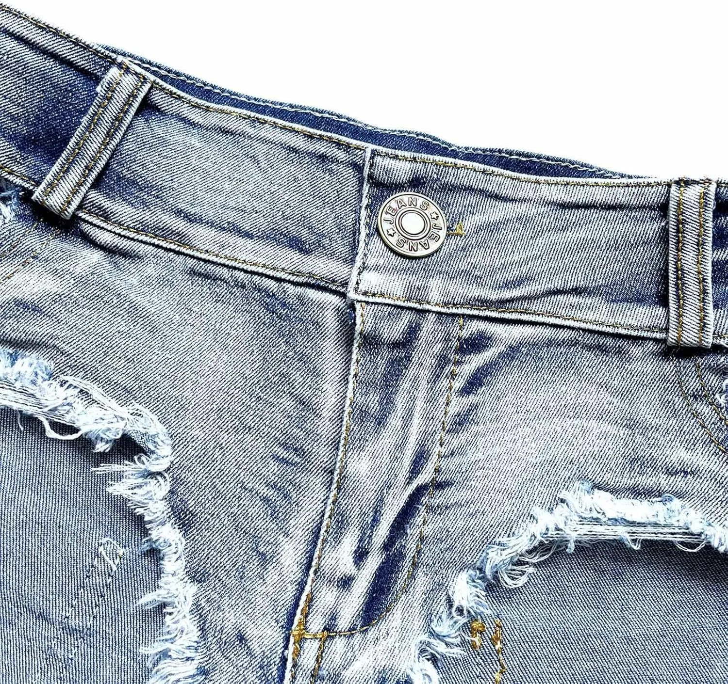 Women Denim Shorts Mid Rise Ripped Stretchy Jean Shorts Frayed Raw Hem Y2K Short Jeans Casual Summer Hot Short Pants