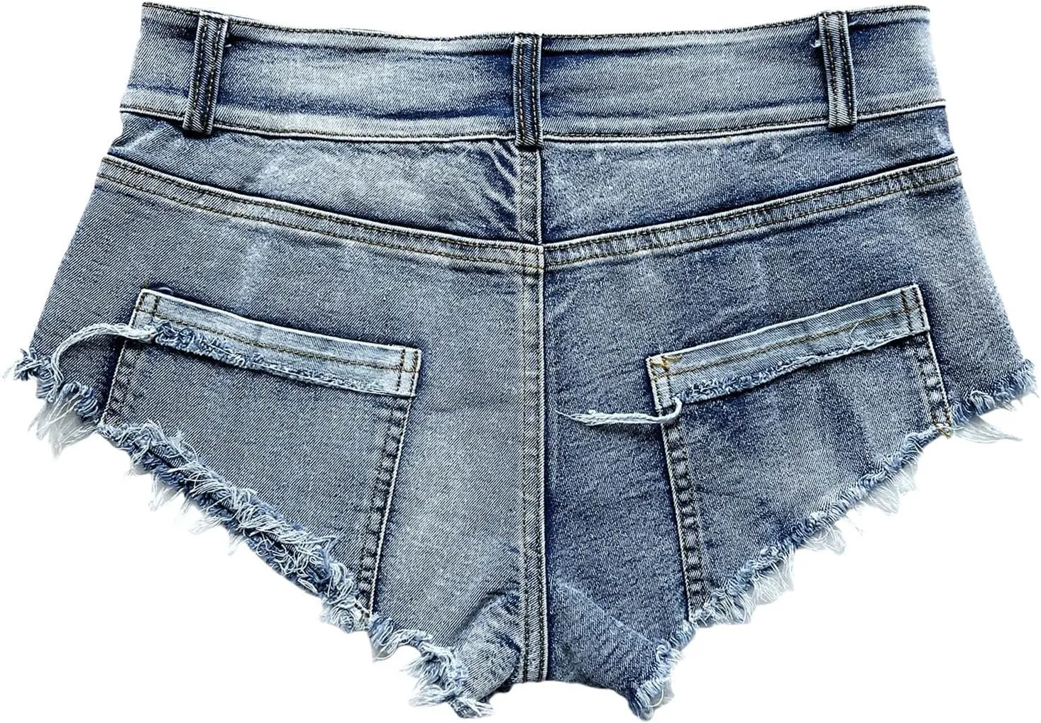 Women Denim Shorts Mid Rise Ripped Stretchy Jean Shorts Frayed Raw Hem Y2K Short Jeans Casual Summer Hot Short Pants