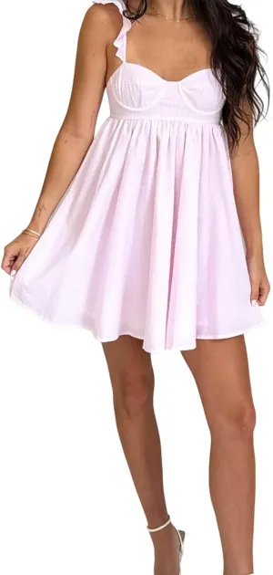 Women Halter Ruffle Dresses Sleeveless Backless Floral Print A-line Dress High Waist Square Neck Sundress