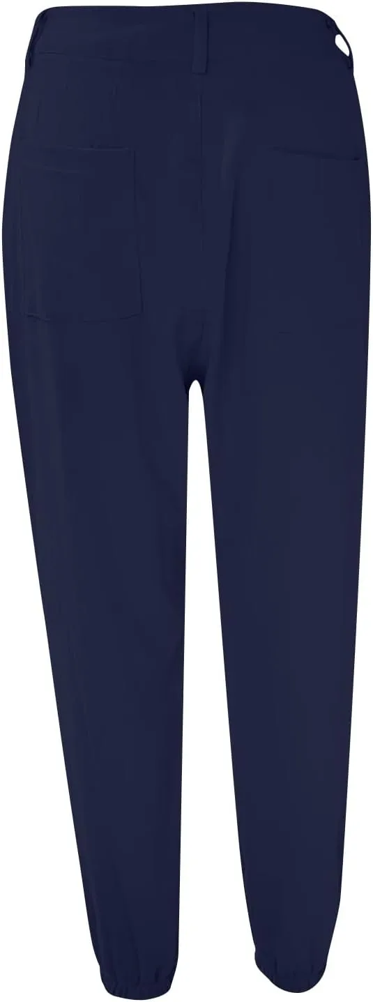 Women Linen Capris Pants 2025 Summer Casual Pant Vacation Bermuda Pants Palazzo Trousers with Pockets