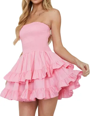 Women Sexy Sleeveless Mini Dress Spaghetti Strap Ruffle Ruched Bodycon Low Cut Lace Short Dress Y2k Party Clubwear