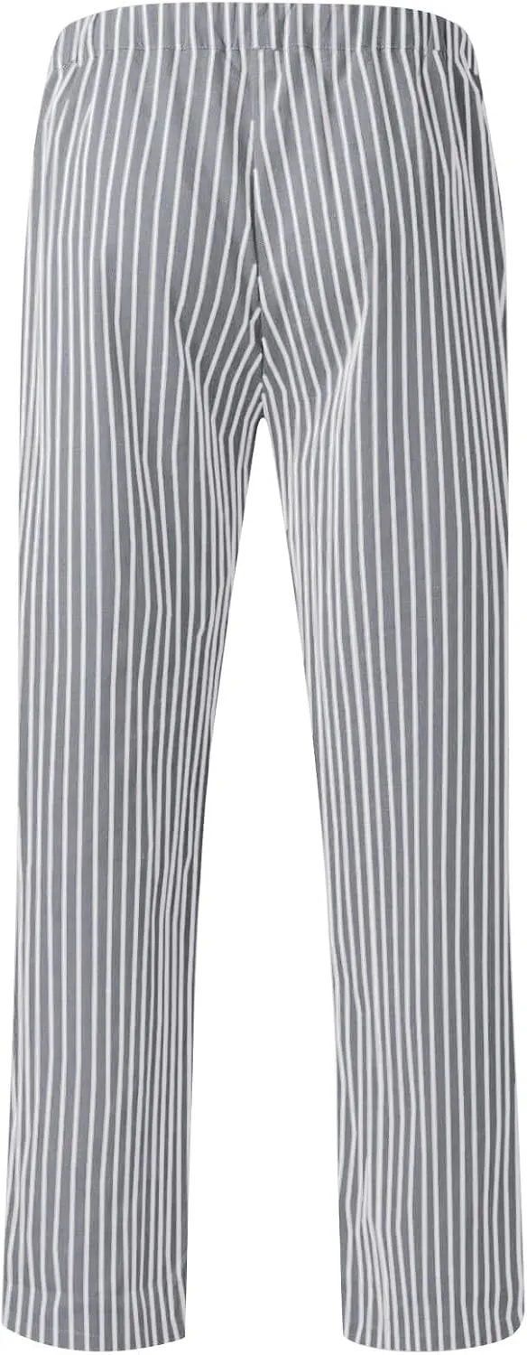Women Stripe Casual Cotton Linen Pants, Drawstring Loose Straight Leg Pants Fashion Work Office Summer Pockets Trousers