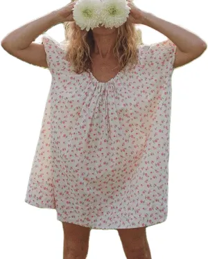 Women Y2k Babydoll Mini Dress Gingham Short Puff Sleeve Square Neck Dress Floral Fairy Loose Fit Sundresses