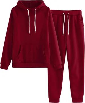 Women's 2 Piece Lounge Sets Long Sleeve Crewneck Active Sweat Jogger Sweatsuit Sets Sweatsuits