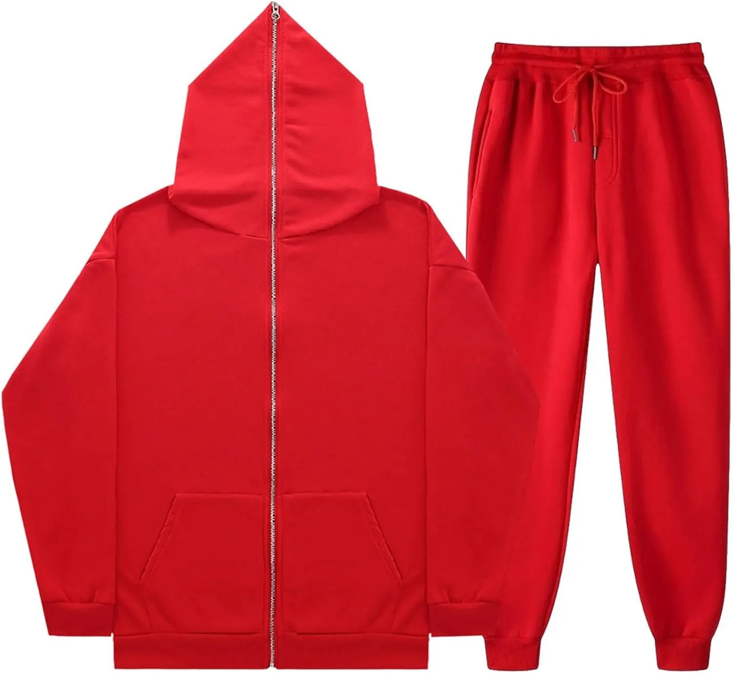 Women's 2 Piece Outfits Long Sleeve Crewneck Baggy Fall Sweatshirt and Wide Leg Sweatpant Suit