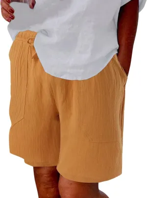 Womens 2024 Casual Shorts Drawstring Comfy Elastic Waist Shorts Quick Dry Athletic Summer Pull On Short Pants with Pockets