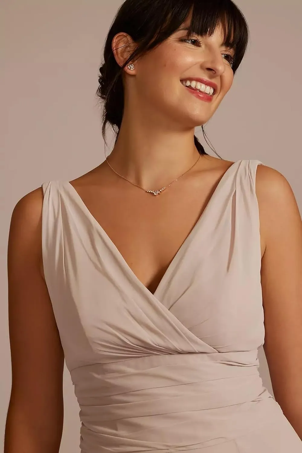 Women's Bridesmaids Dresses V Neck Chiffon A Line Floor Length Dresses for Women Formal