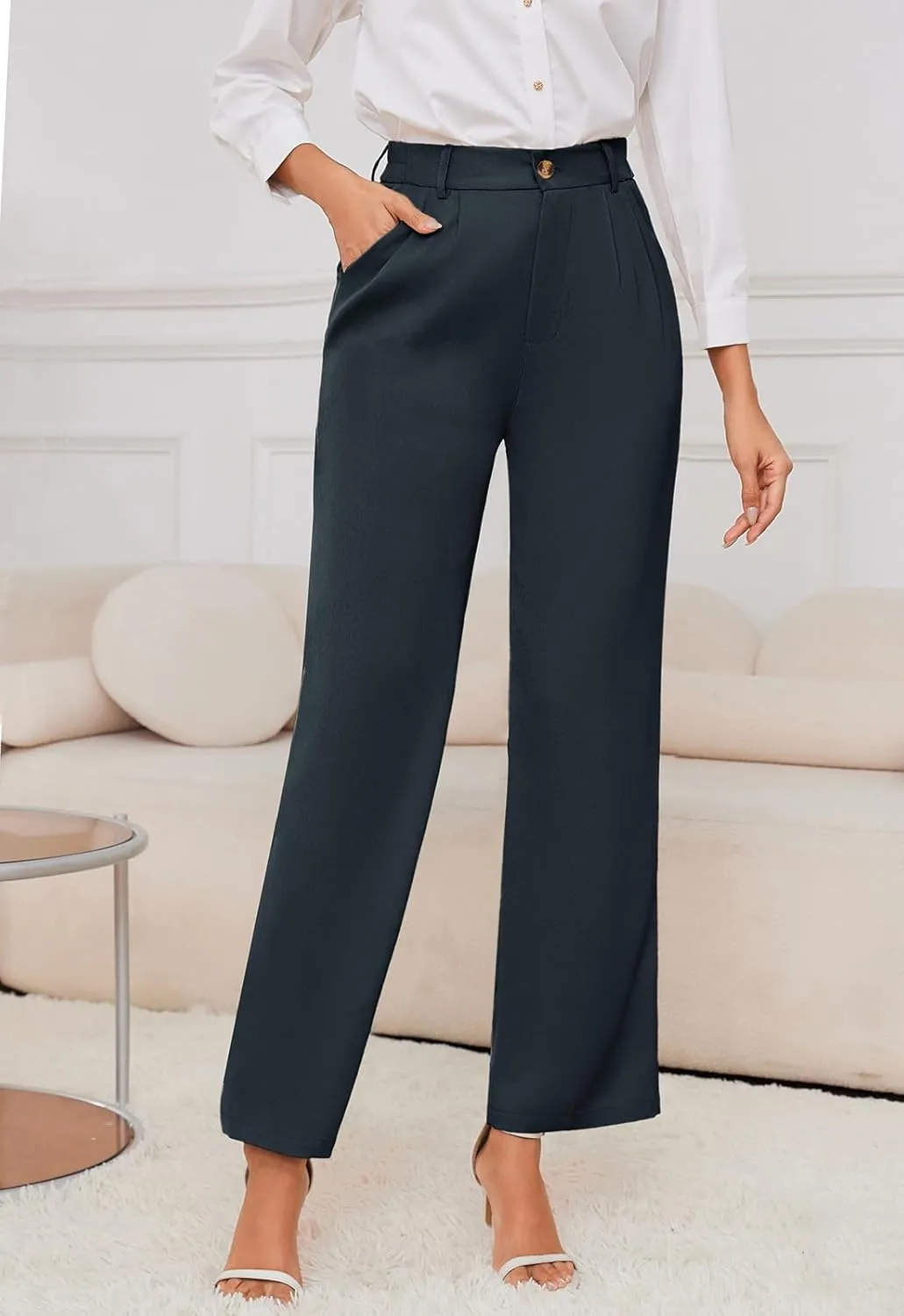 Women's Casual Wide Leg Pants Women Business Casual Pants Dress Pants Work Trousers for Women