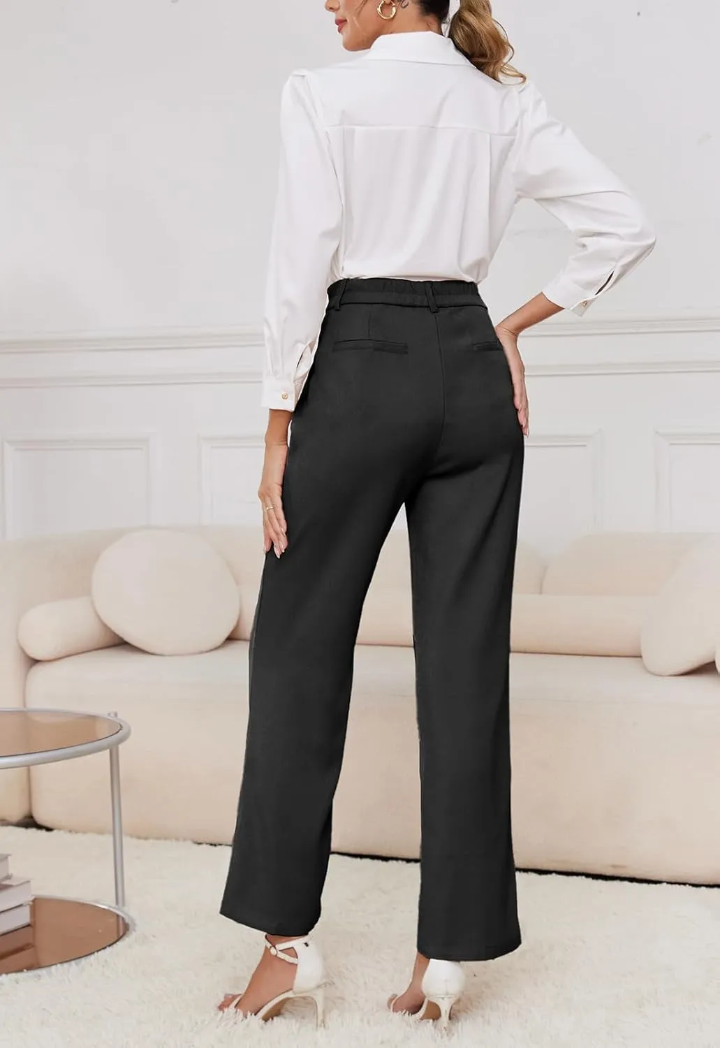 Women's Casual Wide Leg Pants Women Business Casual Pants Dress Pants Work Trousers for Women