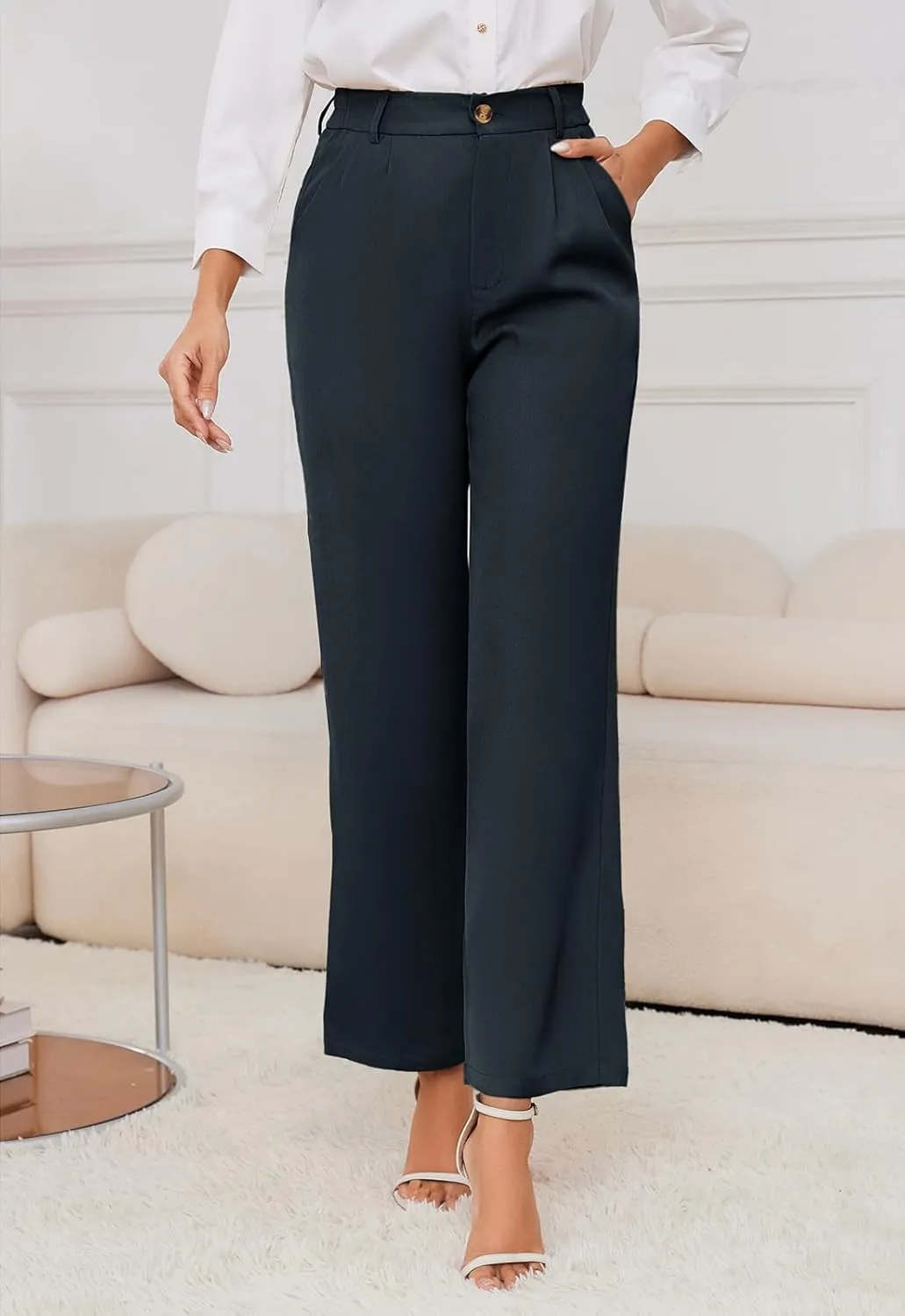 Women's Casual Wide Leg Pants Women Business Casual Pants Dress Pants Work Trousers for Women