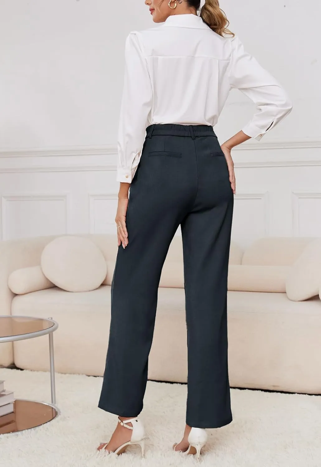 Women's Casual Wide Leg Pants Women Business Casual Pants Dress Pants Work Trousers for Women