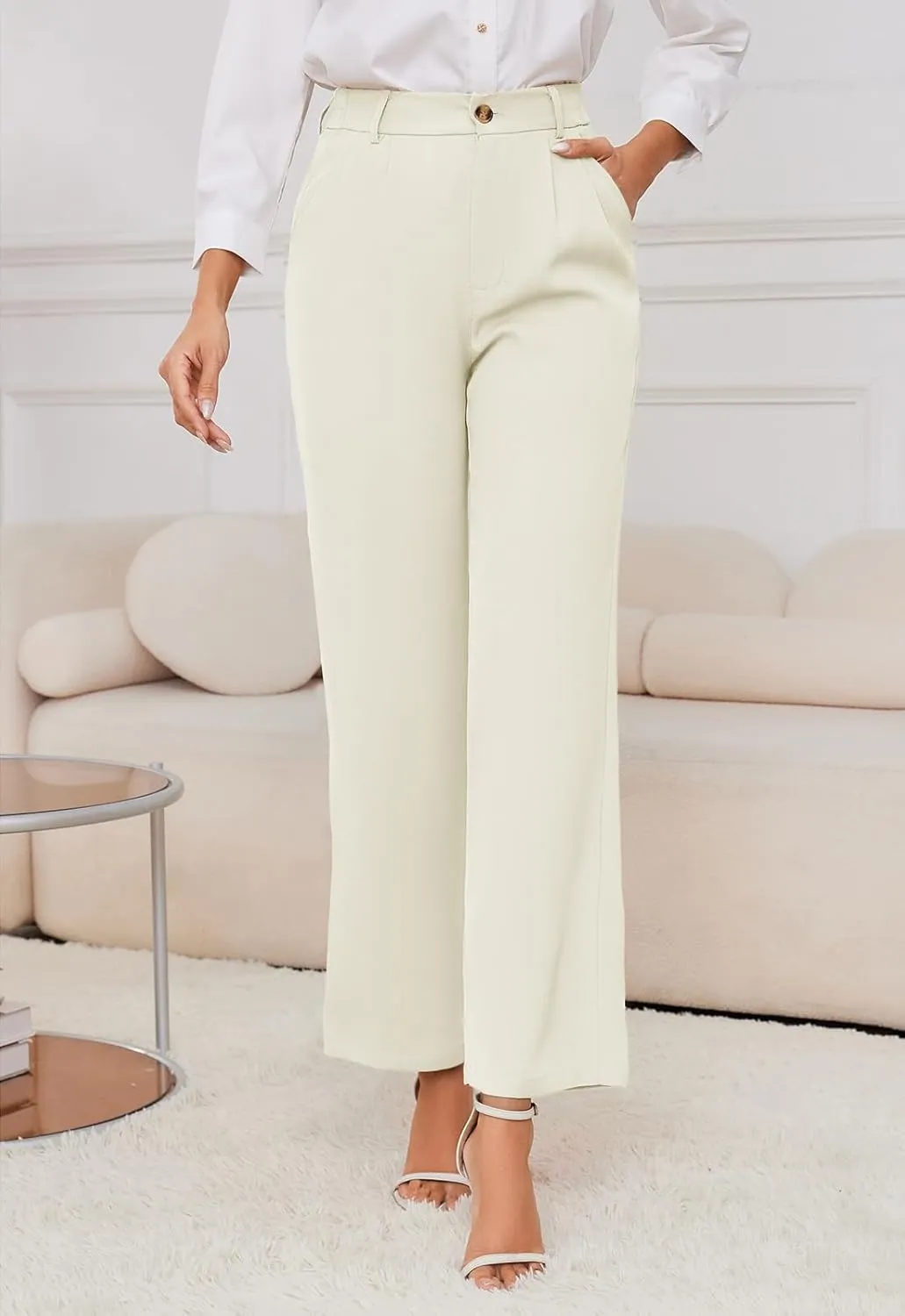 Women's Casual Wide Leg Pants Women Business Casual Pants Dress Pants Work Trousers for Women