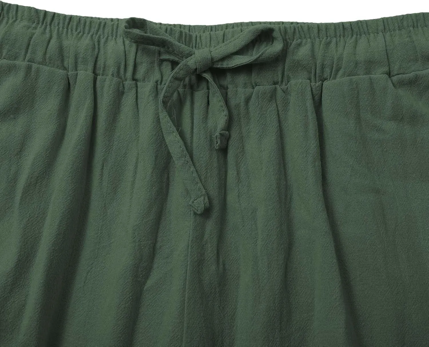 Womens Cotton Linen Pants Pants Fashion Drawstring Elastic Trousers Comfy Sports Athletic Lounge Pants with Pockets