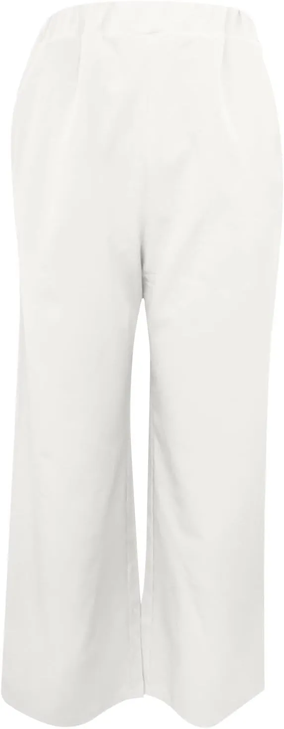 Womens High Waist Wide Leg Pants Casual Summer Elastic Waist Loose Comfy Flowy Lounge Pant Trouser with Pockets