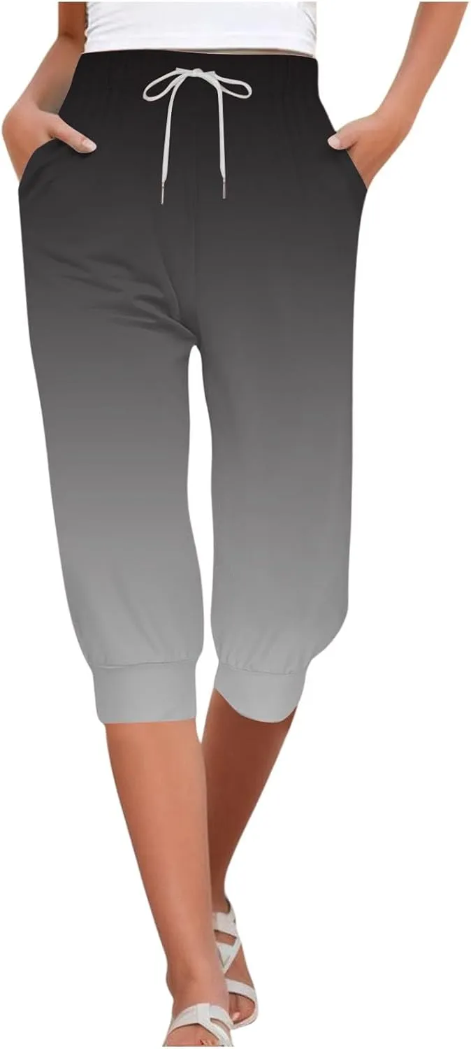 Women's Linen Blend Summer Casual Loose Pants Elastic Waist Lounge Pants Slim Fit Pant Trousers Work Business