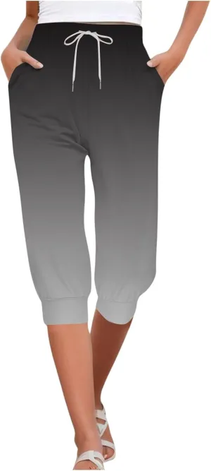 Women's Linen Blend Summer Casual Loose Pants Elastic Waist Lounge Pants Slim Fit Pant Trousers Work Business