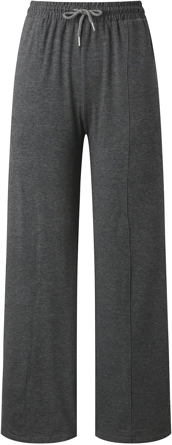 Women's Linen Blend Summer Y2K Fashion Pants Low Waist Wide Leg Slim Fit Trouser Work Business