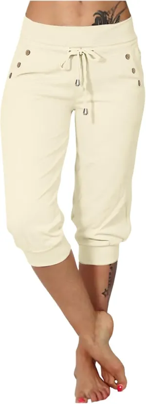 Womens Linen Summer Baggy Pants Low Waist Wide Leg Slim Fit Trousers Office