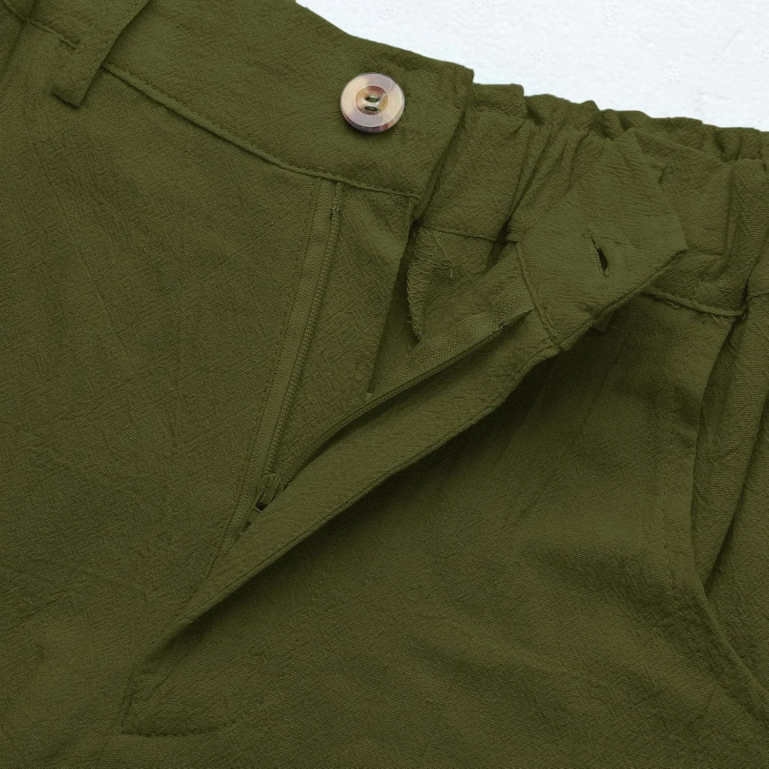 Women's Linen Summer Loose Pant Trousers High Waist Wide Leg Slim Fit Pants Beach