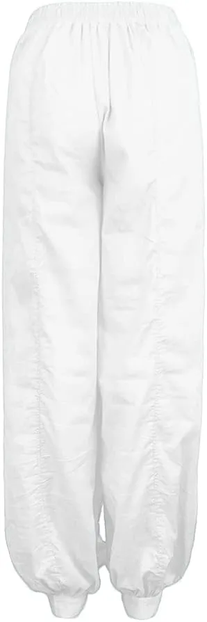 Women's Linen Summer Palazzo Palazzo Pants High Waist Wide Leg Slim-Fit Pants Travel